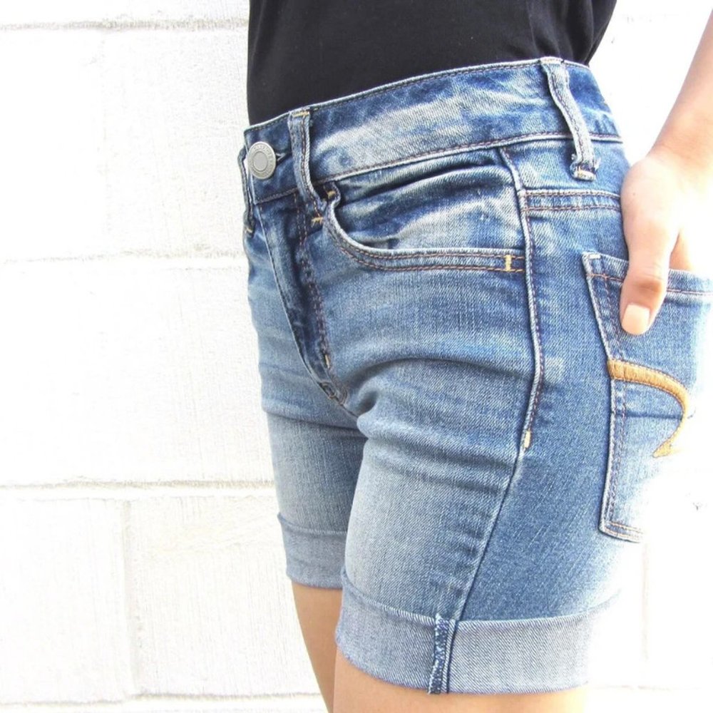 American Eagle Outfitters Light-Blue Mid-Rise Super Stretch Denim Jeggings